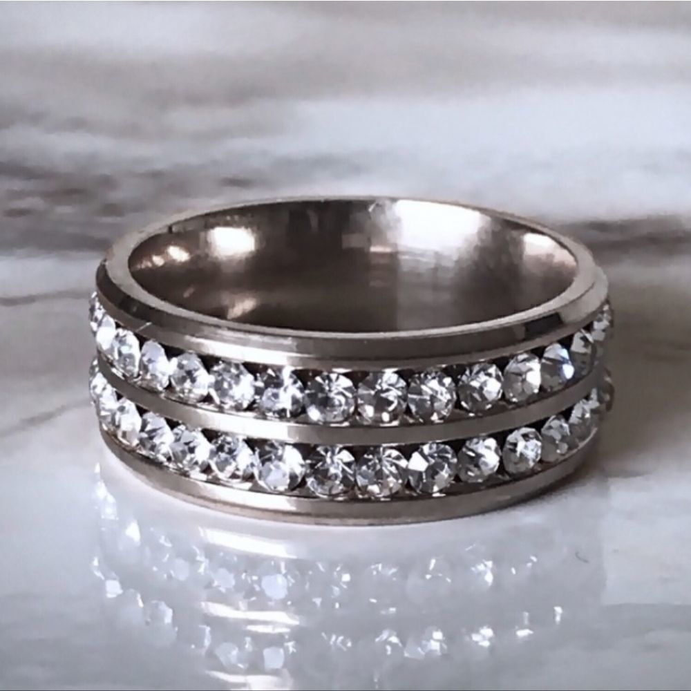 Men's Stainless Steel CZ Size 11.5 Ring